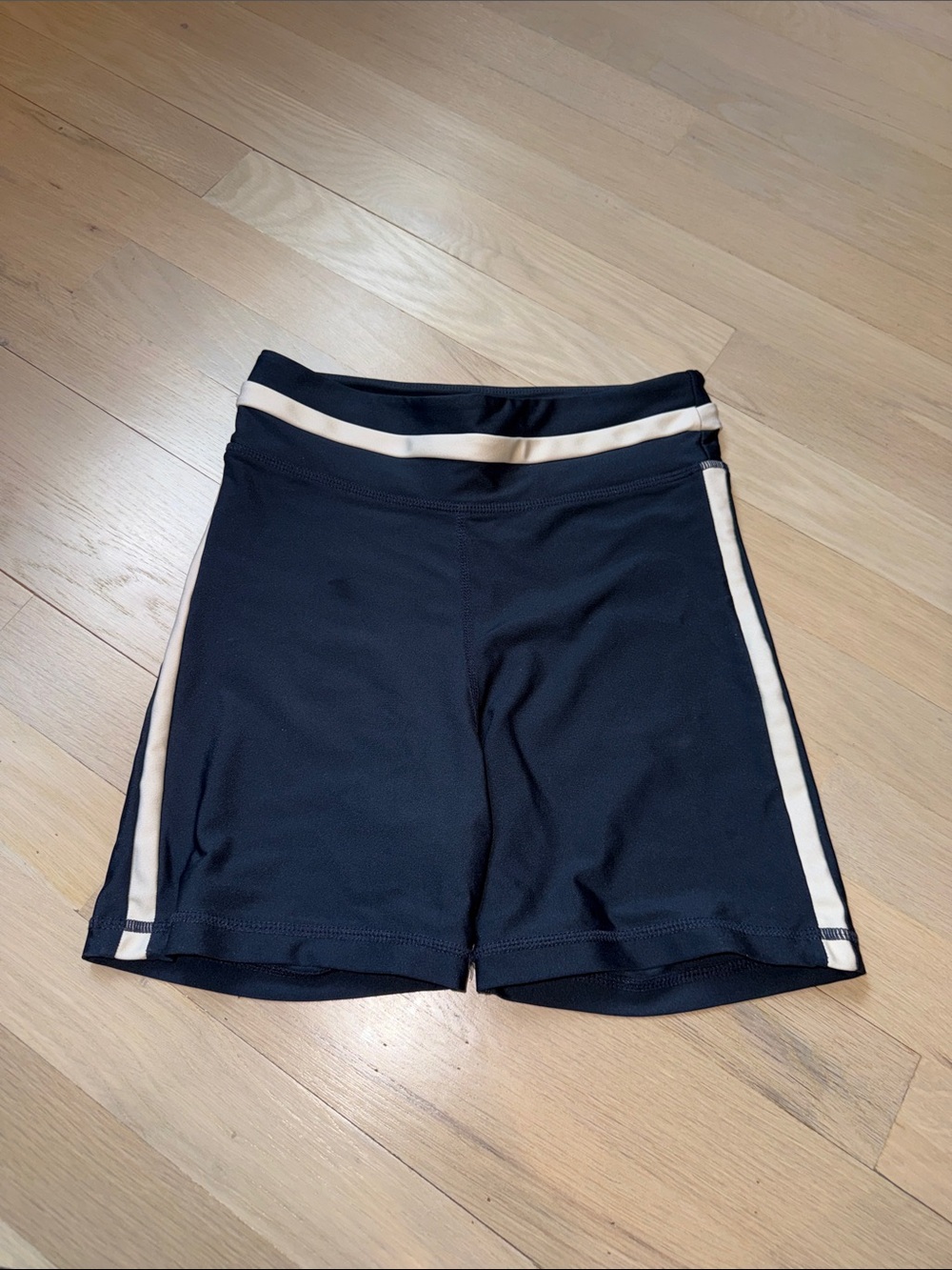 The Upside navy Active Shorts with white Side Stripes